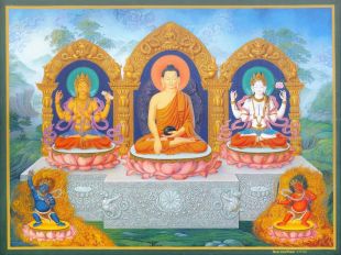 Sakyamuni Buddha Hand Painted Thanka (L)