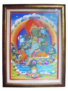 Green Tara hand painted