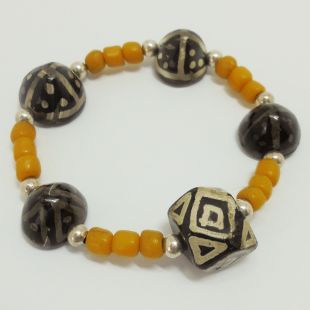 Antique Liu Liu and Dzi beads Bracelet 