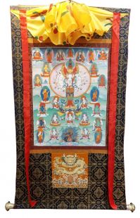 Assorted Thousand arms Kuan Yin thanka with brocade