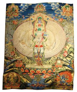 Thousand arms Kuan Yin Embroidery Thanka