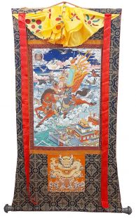 Assorted 〝Gesar〝 thanka with brocade.